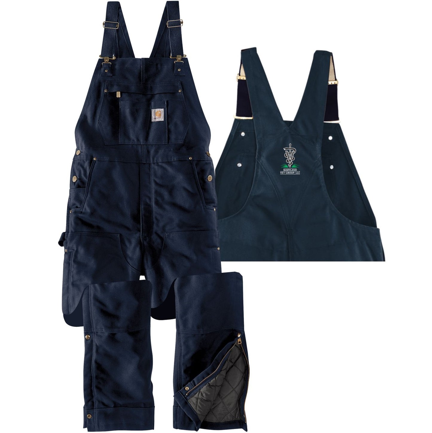 MDV Carhartt Firm Duck Insulated Bib Overalls - Dark Navy